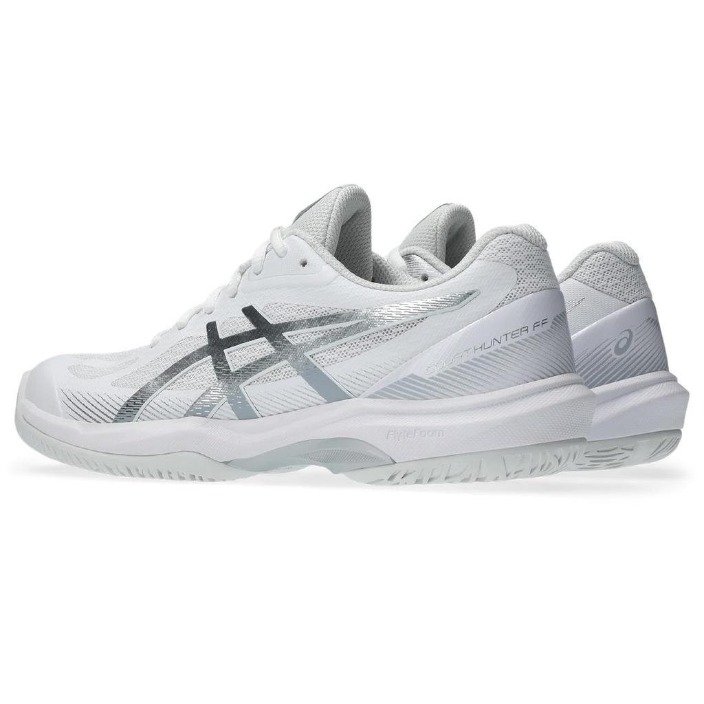 ASICS COURT HUNTER FF 1072A112 Indoor Sports Size 102 Size E Women's Shoes, (White/Pure Silver), 23.0 cm,