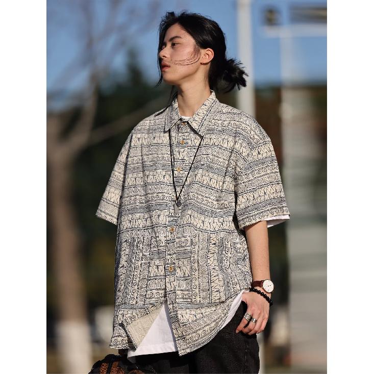 Клетчатая ретро-рубашка, мужская летняя одежда, стиль Гонконга, студенческий свободный и нишевый дизайн, забавный новый мужской топ для ношения на открытом воздухе