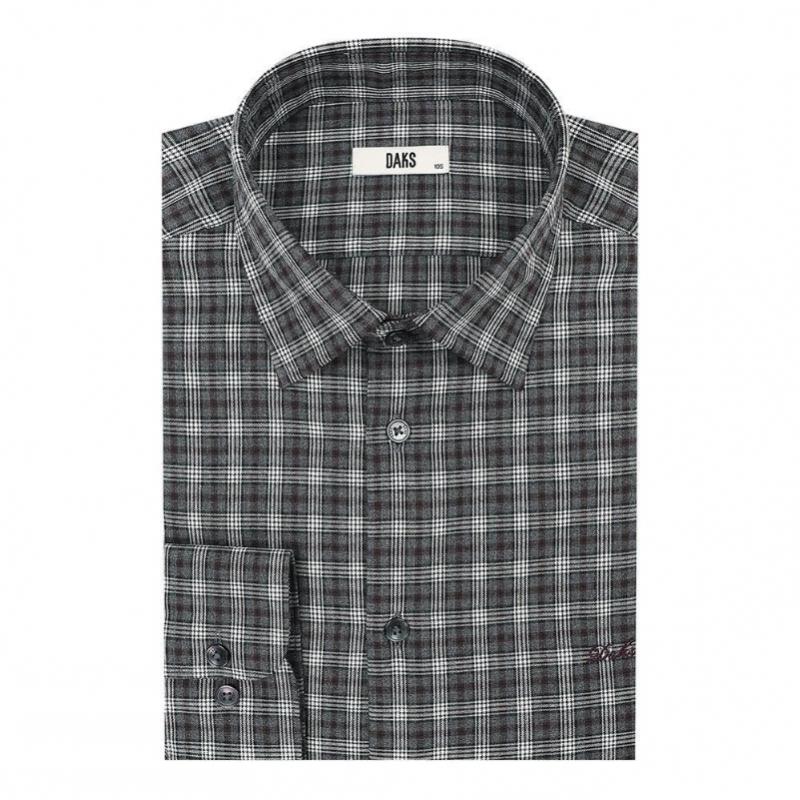 Daks Small Check Fleece Casual Shirt Regular Fit Dmw1shcl120g1