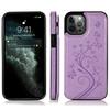 Butterfly Floral PU Leather Wallet Case for iPhone, Card Holder Slot Protective Cover with Kickstand