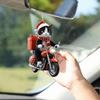 Motorcycle Cat Acrylic Hanging Decoration Home Indoor Christmas Tree Car Rearview Mirror 2D Flat Riding