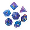 7Pcs/Set Starry Sky Acrylic Multi-side Dice Portable D4/6/8/10/12/20 Polyhedral Gaming Dice Prop Adults Family Night Party Board Game Essentials