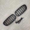 Car Double Line Front Luminous Grille Led Light Racing Grille For BMW 5 Series F10 F11 F18 2010-2017 ABS Black Body Kits Tuning