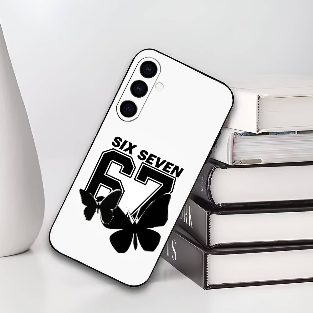 Six Seven 67 Phone Case For Samsung Galaxy A73,A72,A71,A70,A53,A52,A51,Soft Silicone Black Cover