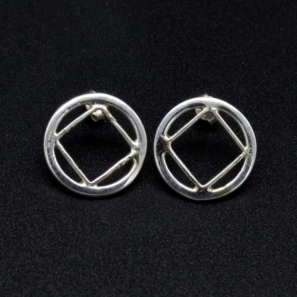 Circle Handmade Silver Stud Earrings Jewelry Gift For Her, 925 Sterling Silver Minimalist Earrings For Women