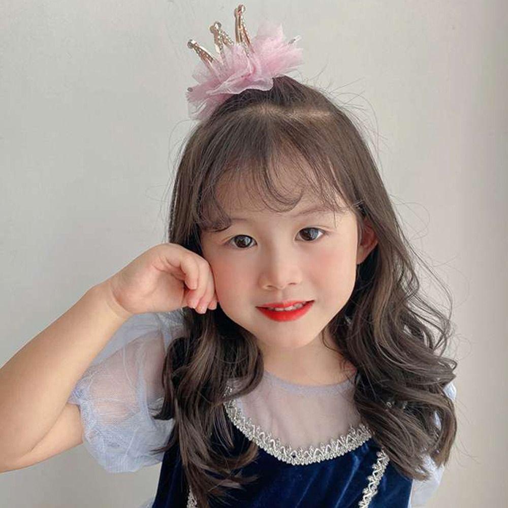 Lovely Sweet Zinc Zinc Alloy Rhinestone Gauze Tiara Crown Hair Clip Headwear Hair Accessory Girl Hairpin