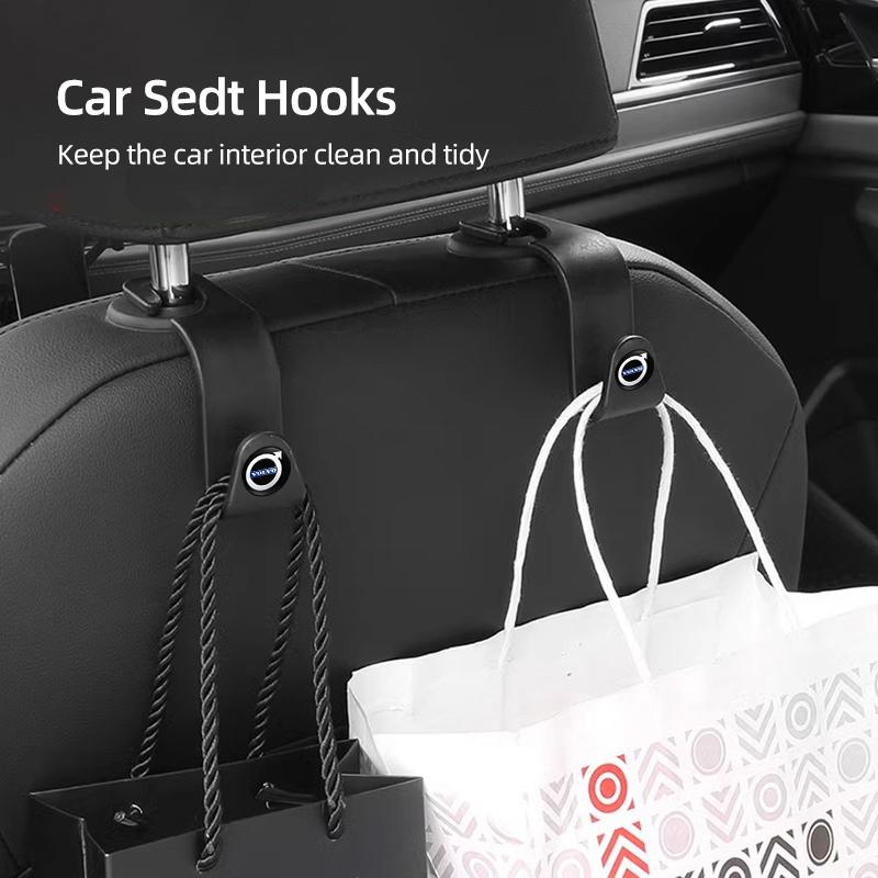 2Pcs Car Seat Headrest Hook Hanger Storage Organizer For Volvo XC90 V90 V60 XC60 V40 EC40 EX40 S80 S60 S90 C40 XC40 V70 XC70 C30