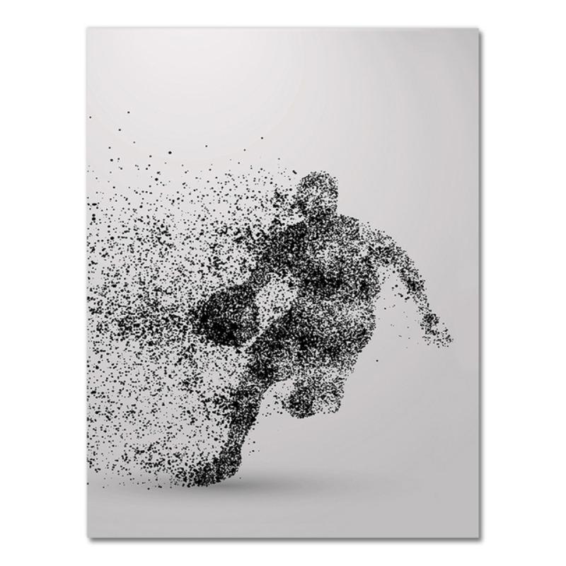 Абстрактный Баскетбол Спорт Мужчина Бросает в Корзину Постеры и Принты Холст Картина Настенное Искусство Картинка для Гостиной Домашний Декор