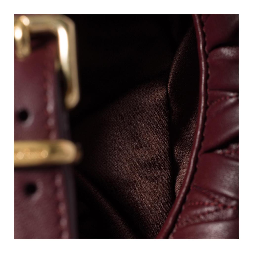Miu Miu Matelassé Brand Logo Lambskin Tote Bag Women handbags Burgundy 5NE026_AFPP_F0007