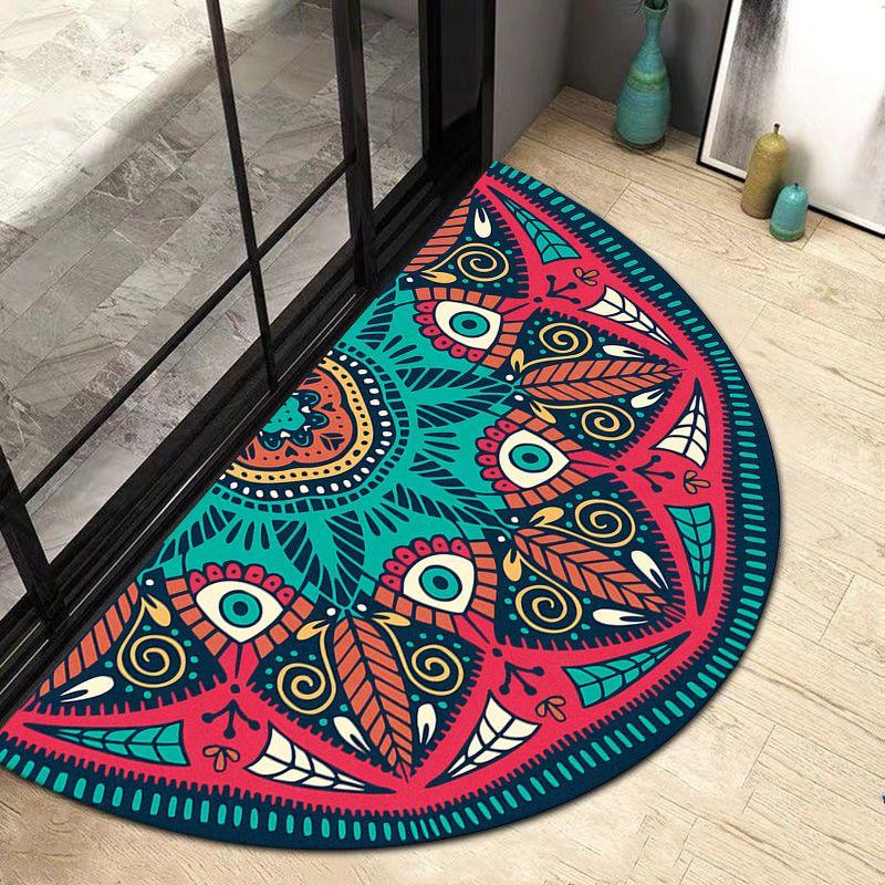 Полукруглый коврик для пола в европейском стиле, противоскользящий и впитывающий коврик у входа в ванную комнату, коврик для бытовой двери, грязеотталкивающий коврик для ног