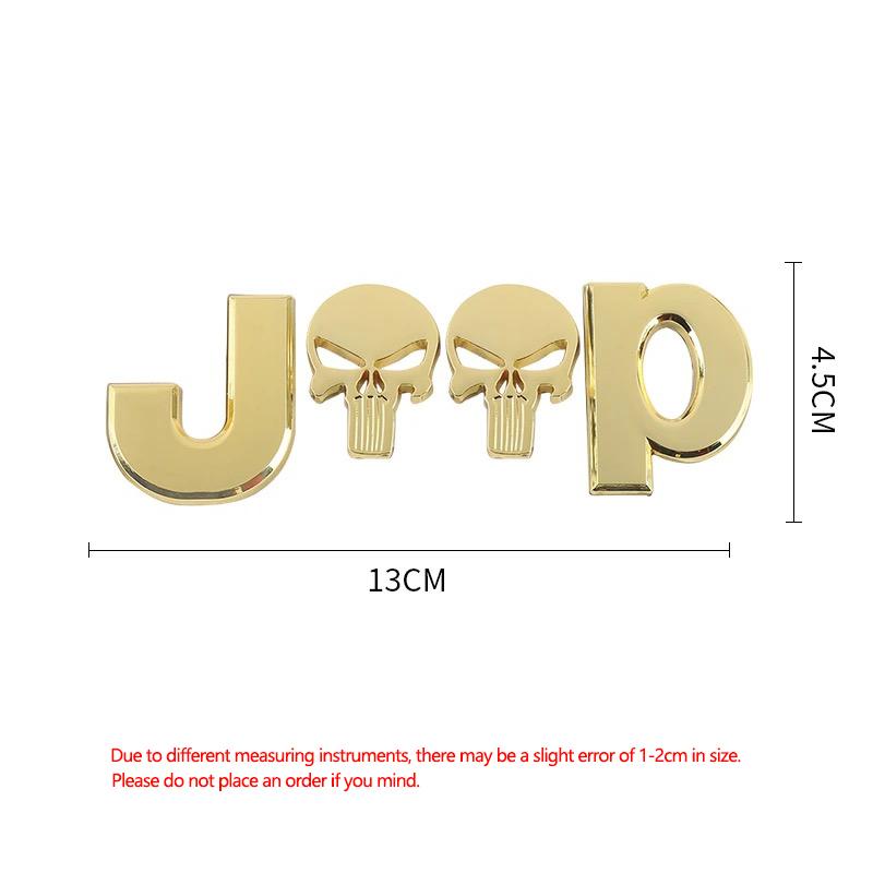 1Pcs 3D Metal Stickers Car Body Trunk Decal For Jeep Wrangler Grand Cherokee Avenger Wagoneer Compass Gladiator Patriot Renegade AMU1