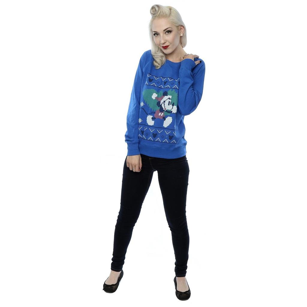 Disney Womens/Ladies Mickey Mouse Christmas Tree Sweatshirt