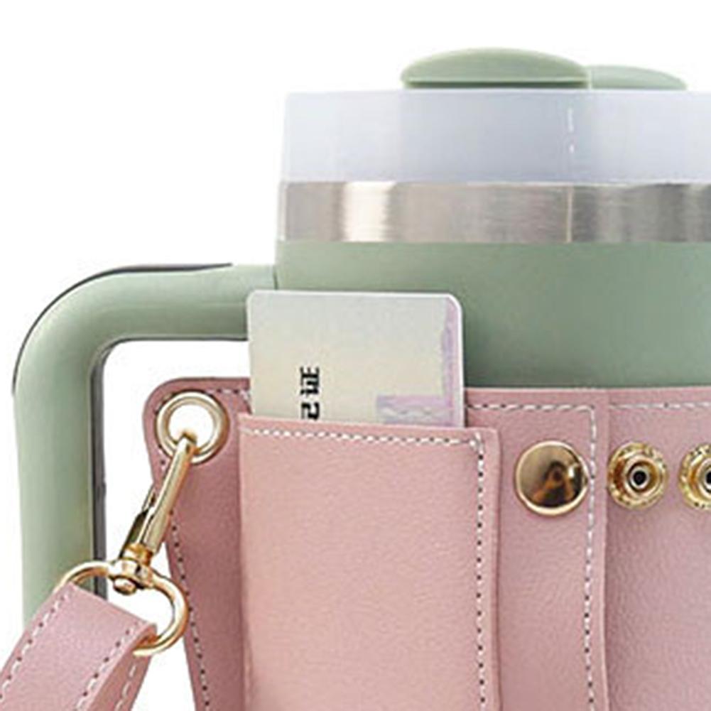 Портативный держатель для бутылок из искусственной кожи, изолированный чехол для чашки с регулируемым ремешком для кемпинга на открытом воздухе, многоразовые чехлы для кружек