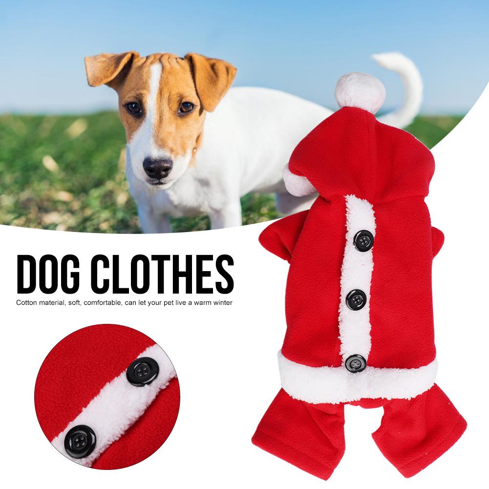 Зимняя рождественская милая красная одежда для собак с капюшоном для маленьких собак куртка для щенков одежда наряд одежда