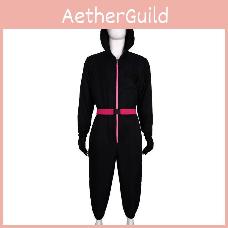 Игра в кальмара Популярный фильм Костюм на Хэллоуин для детей из смесовой ткани с хлопком Косплей-костюм