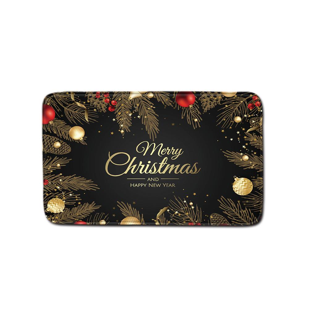 3D Printed Christmas Waterproof Shower Curtain Toilet Four-Piece Combination Set Household Doormat Floor Mat Carpet