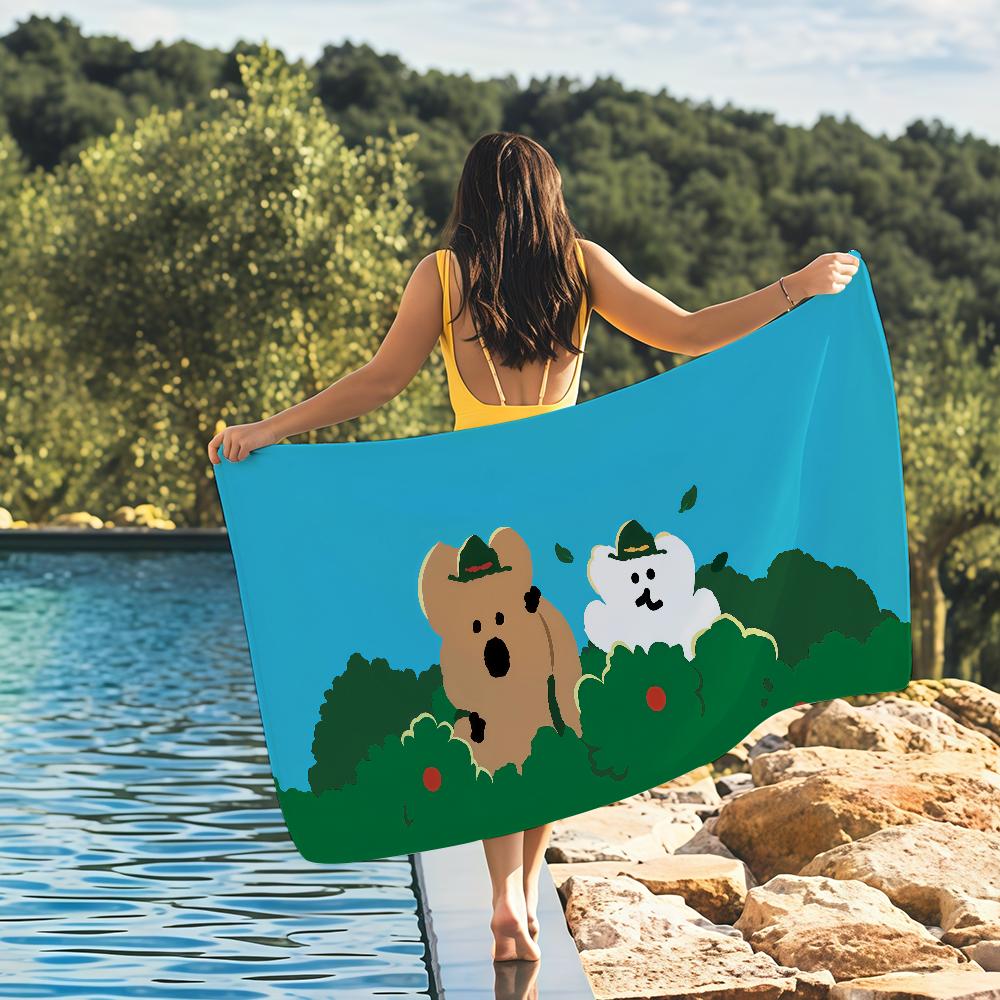 Cartoon Quokka Brand D-dinotaeng-S Towel Quick Drying Beach Towels Are Suitable For Swimming Pools Camping Yoga And The Gym