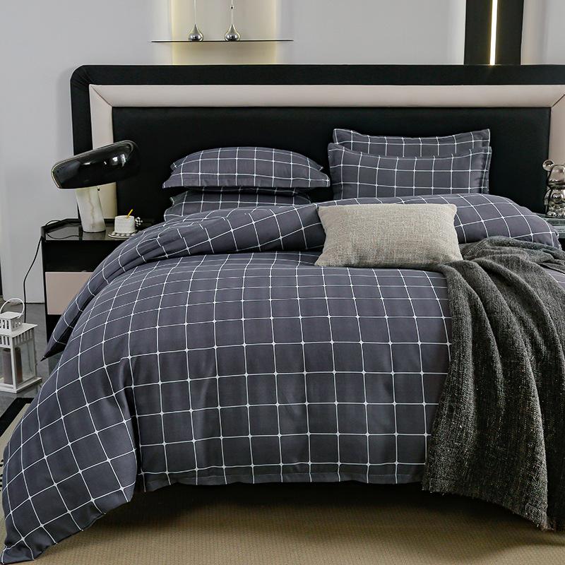 Комплект из четырех предметов из плотного хлопка с потертостями, комплект из 4 простыней и одеял, комплект из трех предметов для общежития