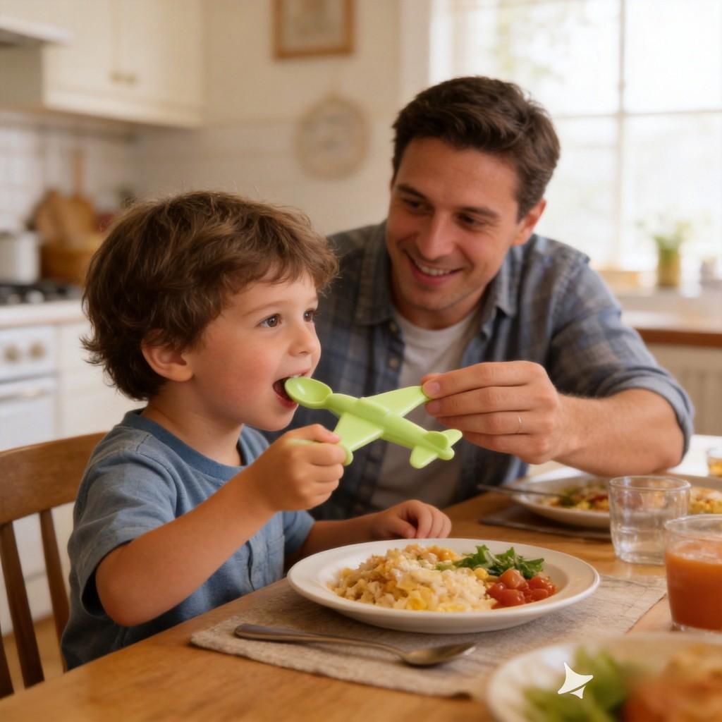 Childrens Airplane Shaped Plastic Spoon With Cute Design For Kids Meals And Gifting