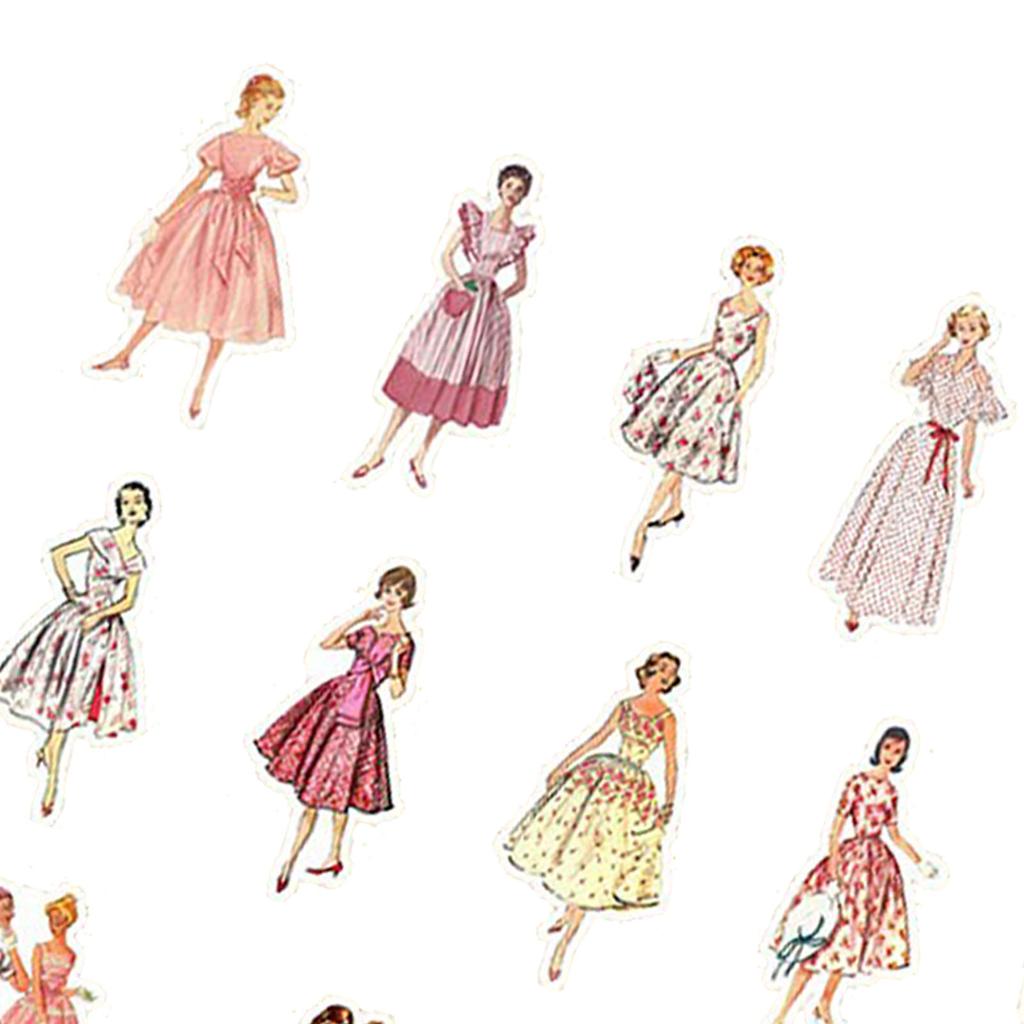 Винтажные женские наклейки, декоративные ретро-эстетичные наклейки для альбома, альбома, дневника