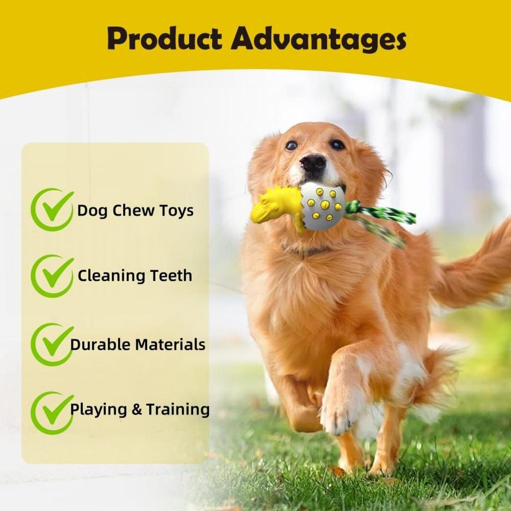 Игрушка-жевалка для собак в виде яйца динозавра - Износостойкая интерактивная игрушка для собак, которые любят жевать