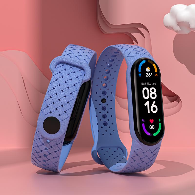 Браслет на запястье для Xiaomi Mi Band 7, сменный спортивный дышащий силиконовый плетеный ремешок Solo Loop Correa NFC Miband 6 5 4