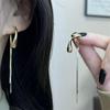Золотые Серьги-Капли с Кисточками Double-Wear: Модные серебряные гвоздики с легкой роскошью и элегантным стилем для женщин