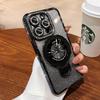 Подходит для Apple 16ProMax Гальваническое покрытие Блестящая пудра Роскошные стразы Высококлассный чехол для мобильного телефона iPhone15 Магнитный кронштейн