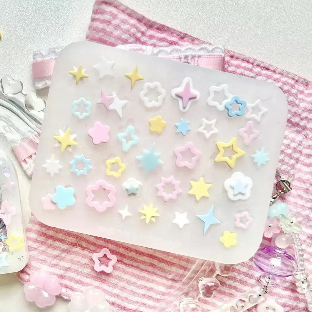 Силиконовые формы для маникюра «Звезда» с узорами звезд, формы-подвески для нейл-артистов, форма для креативных маникюрных украшений