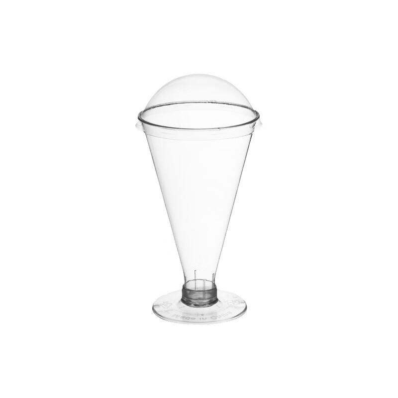 Одноразовые пластиковые десертные стаканчики с крышками