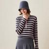 Kemon Boca Women's Striped Round Neck Cashmere Sweater