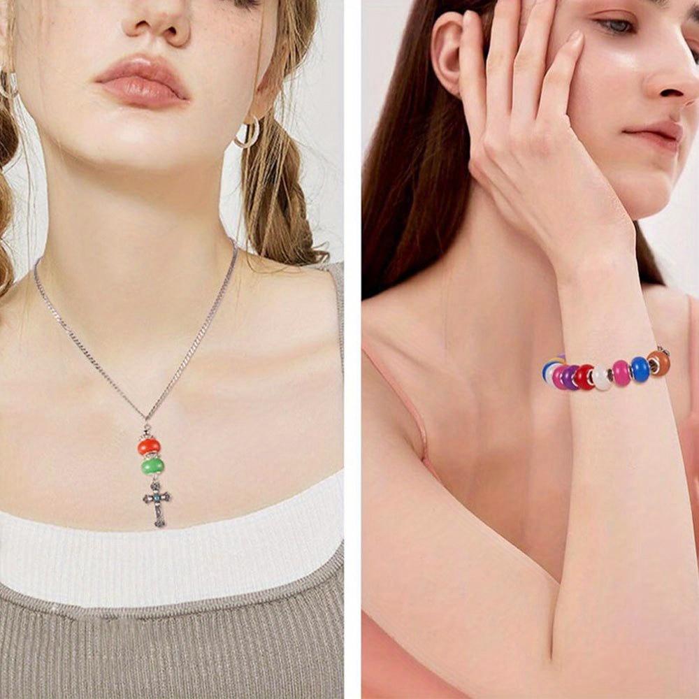 8/16/32 шт. смола материал круглый европейский стиль бусина с большим отверстием изготовление ювелирных изделий декоративная бусина браслет бусина-разделитель с большим отверстием