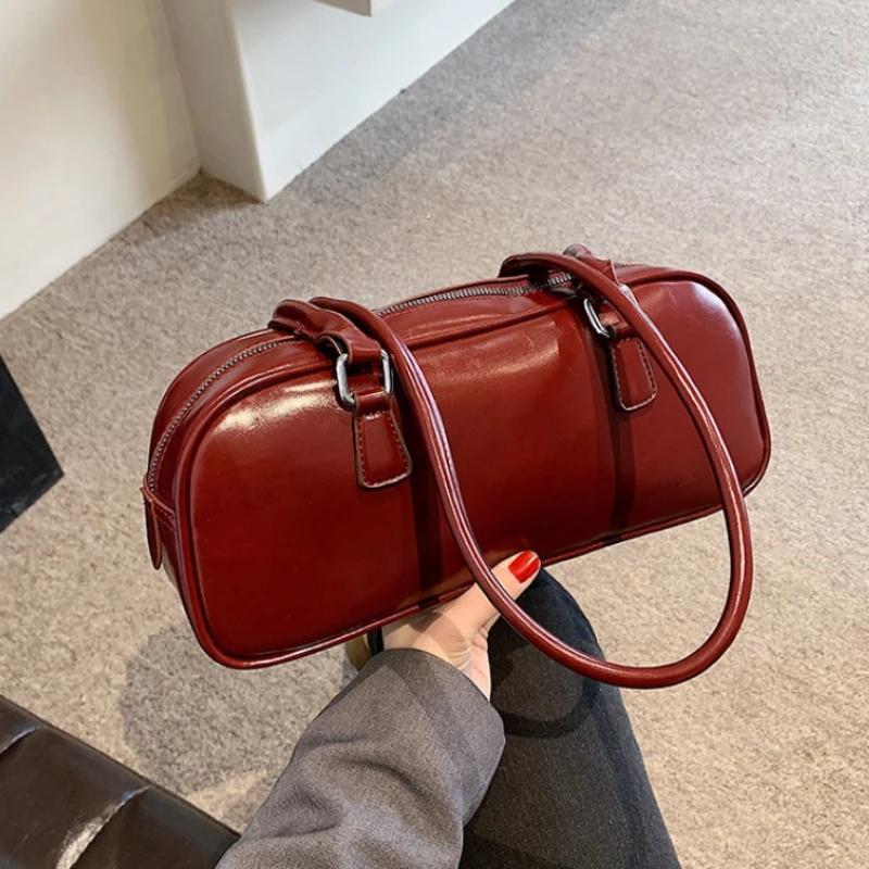 Solid Zipper Fashion Pu Shoulder Bag High Quality High Capacity Simple Trend Young Light Luxury Women's Bag