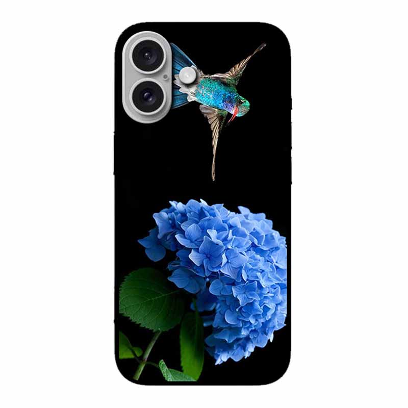 Для iPhone 17 5G Чехол 2025 6.3" Сумка Цветы Черный ТПУ Силикон Мягкая Задняя Крышка Для iPhone 16 Plus 17 Чехол для Телефона Ударопрочный Корпус