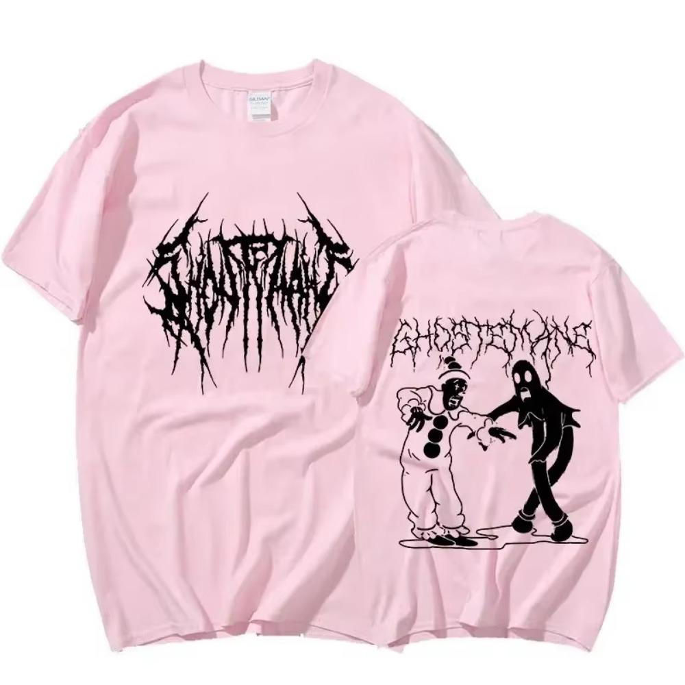 Ghostemane Double Sided Print T-shirt Men Women Fashion Hip Hop Metal Gothic Rock T Shirt Oversized Loose Streetwear