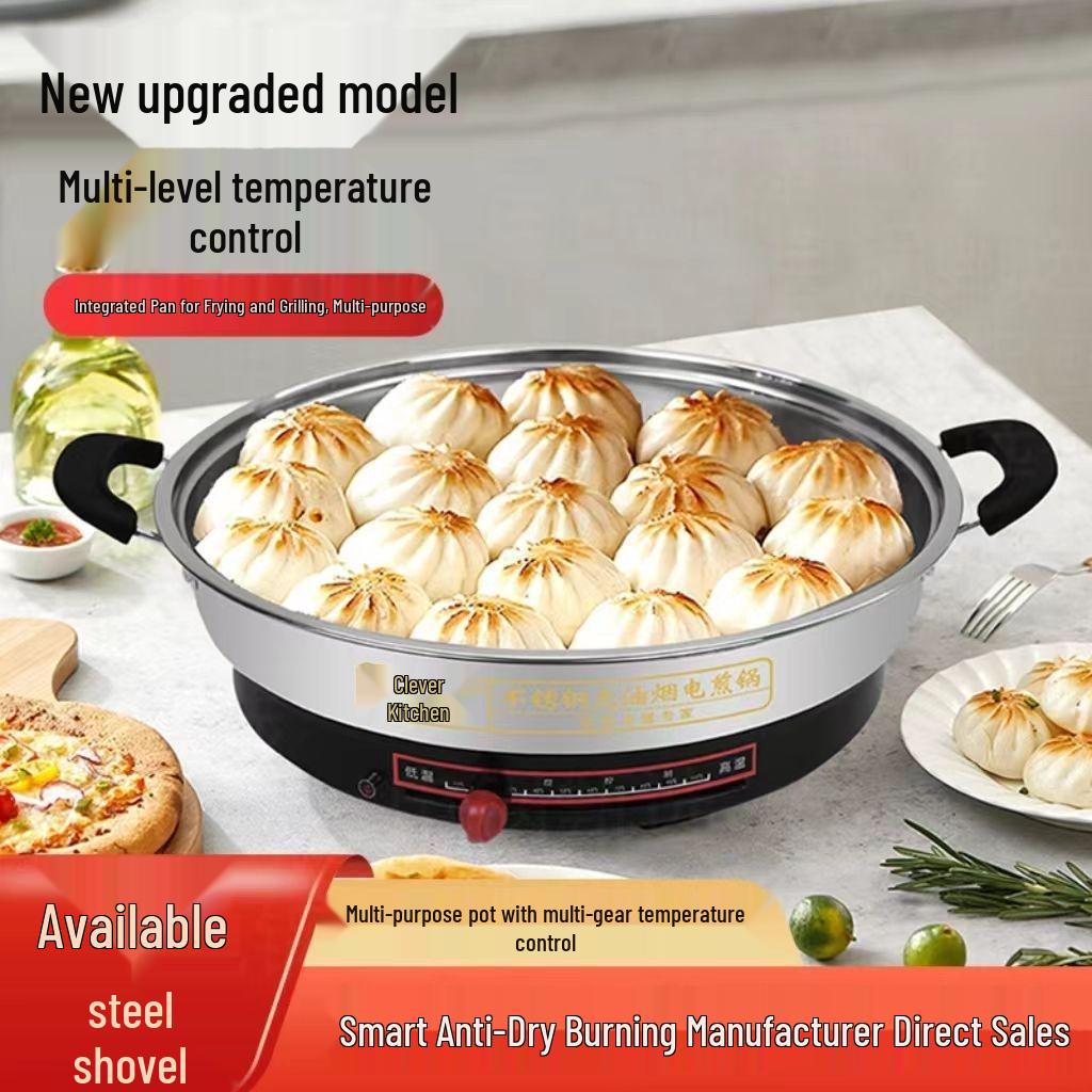 Large Capacity Multifunctional Stainless Steel Electric Pancake and Baking Frying Pan