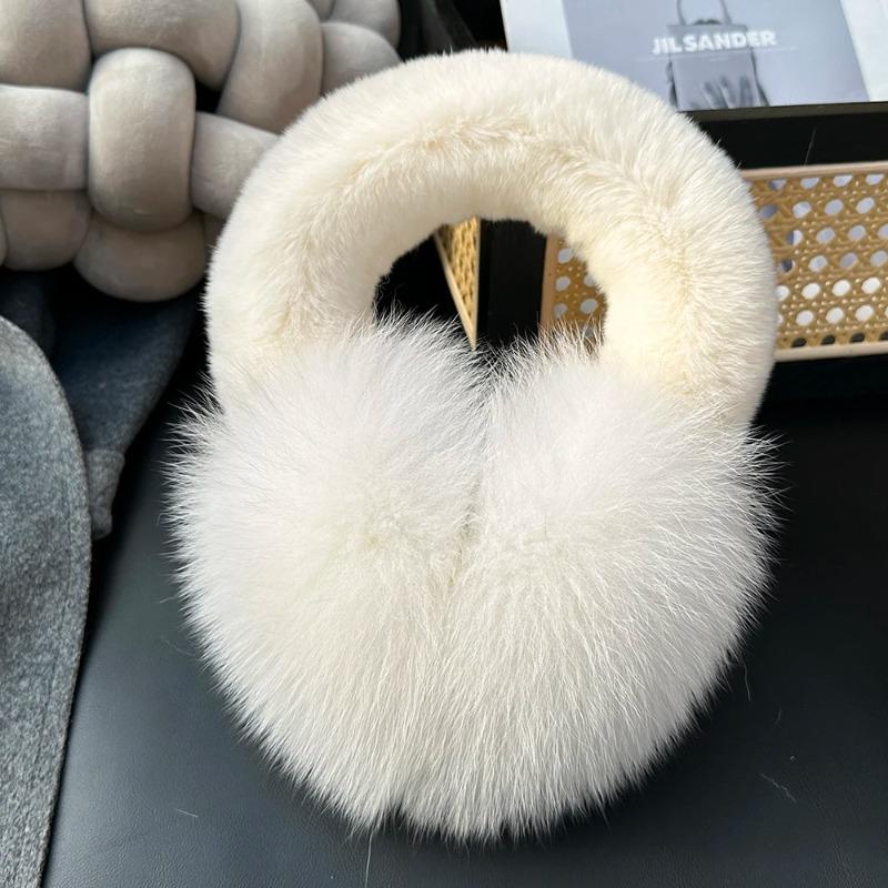 Женские наушники из лисьего меха шарф Для женщин, зимнее тепло, меховые защитники ушей, милые меховые наушники, Ветрозащитные, велосипедные наушники