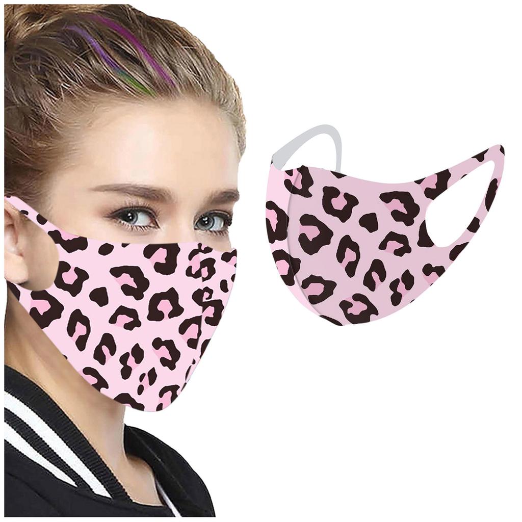 1 шт., защитная маска из ледяного шелка для взрослых с леопардовым принтом может быть пыленепроницаемой и моющейся