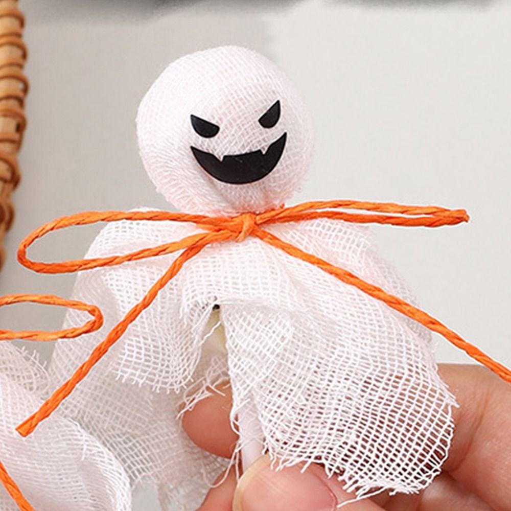 12 шт. Креативное украшение для Хэллоуина на леденец со стикером, тканевый чехол, украшение для конфет-призраков, без леденцов, простое в использовании