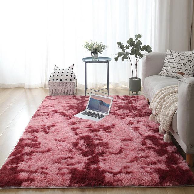 Ковер в гостиной, моющийся, нескользящий, пушистый, мягкий, большой коврик для спальни, черный, белый, зеленый, прикроватный, украшение для дома, напольные коврики