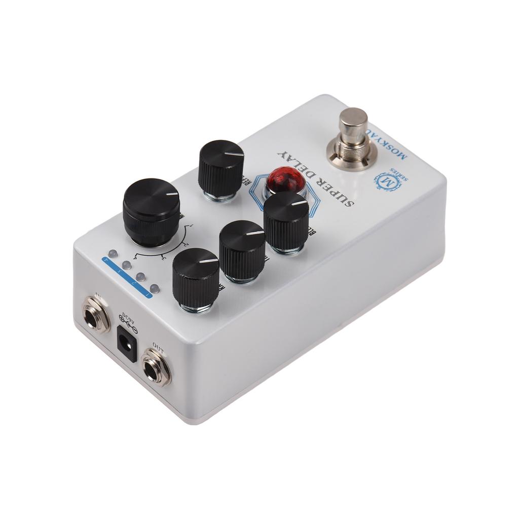 MOSKYAUDIO SUPER DELAY Guitar Delay Effects Pedal Blend/Time/Rate/Repeats/4-Mode Knob DC 9V 6.35mm