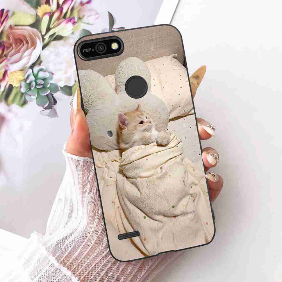 For Tecno Pop 2 F B1c Case Cartoon Lion Butterfly Silicone TPU Black Cover For Tecno Pop 2F POP 2F 5.45" Phone Cases Coque