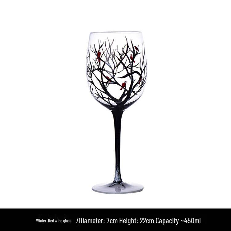 Набор расписных хрустальных бокалов и подставок для яиц «Четыре сезона»