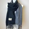 Double-sided Two Colors Scarf Simple Basic Imitation Cashmere Tassel Shawl Autumn Winter Unisex Coldproof Neck Guard Scarf