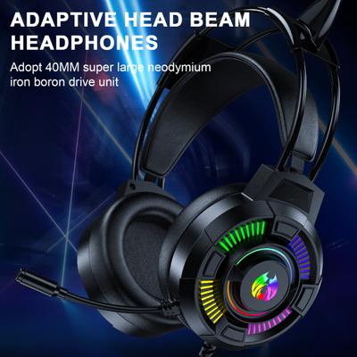 Наушники с активным шумоподавлением, иммерсивным 3D-звуком HiFi и RGB-подсветкой, проводные игровые гарнитуры