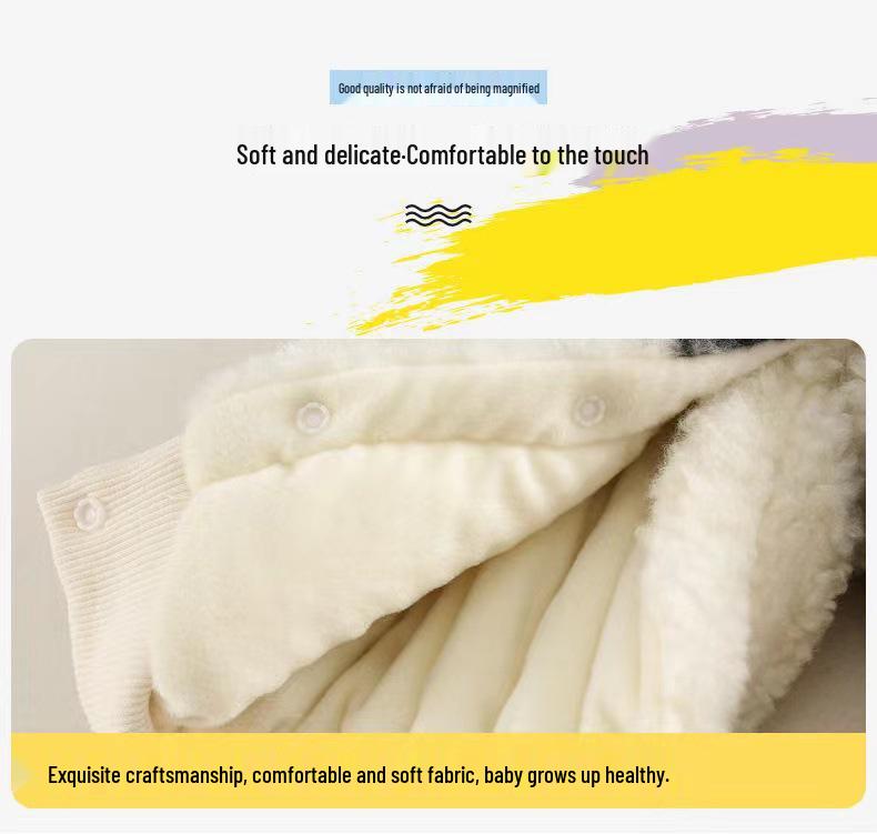 Очаровательный зимний ромпер с коровкой - Уютная овечья шерсть для новорожденных