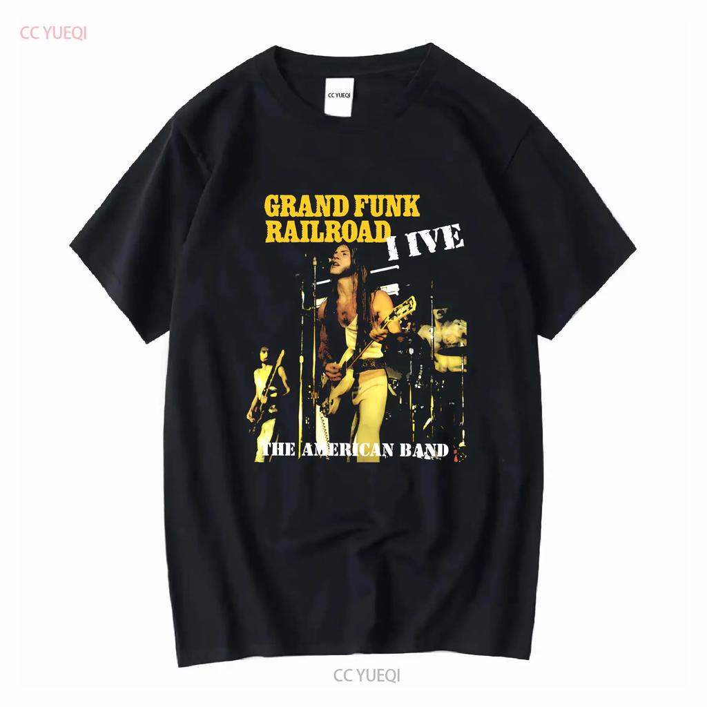 Группа Grand Funk Railroad Live Американская Футболка Все Размеры Винтажная Стиранная Модная Мужская Топ Для Повседневной Носки Дизайнерская Одежда