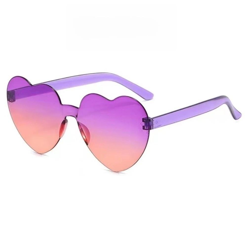 Trendy Love Heart Shape Sunglasses UV Protection Colorful Gradient Sunglasses Women