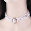 Цинк сплав цинка жемчуг трехслойные ювелирные аксессуары женское ожерелье корейский стиль колье со стразами