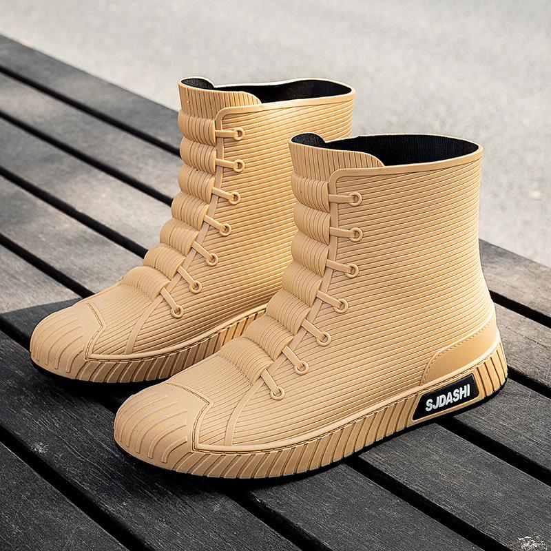 Waterproof Rain Boots for Men Rubber Shoes Fishing Husband Galoshes PVC Ankle Water Boots Man Work Safety Shoes Botas De Lluvia